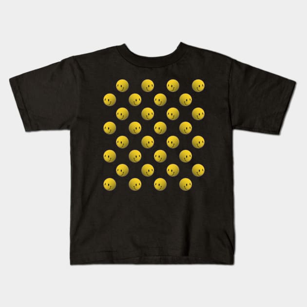 Smiley pattern Kids T-Shirt by Green Dreads